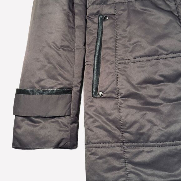 Leega Vintage Coat 100% Rabbit Fur Lining Brown Size S - Picture 3 of 8